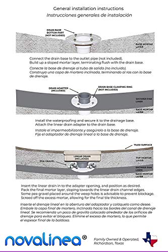 ZA Linear Shower Drain - 30 Inch Brick Pattern - Brushed Stainless Steel - Hair Strainer - Leveling Feet - Threaded Adapter - Sleek and Modern Design - size: 30 inch