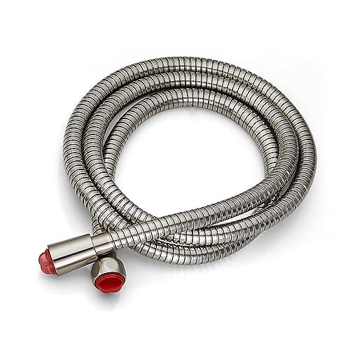 gotonovo Shower Hose 59 Inches for Bathroom Extra Long SUS304 Stainless Steel Handheld Shower Head Hose with Brass Insert and Nut Flexible Brushed Nickel - color: Brushed Nickel