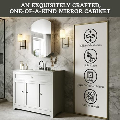 20 x 31 in Medicine Cabinet with Mirror and Side Panels, Silver | Surface or Recessed Medicine Cabinet Mirror with Storage, Adjustable Shelves, Aluminum Alloy Frame, Assembly Required - size: 20''x31''(V2)