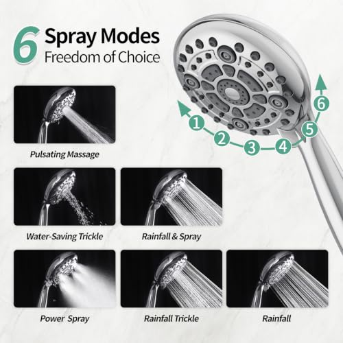 SR SUN RISE Rain Shower Faucet Set - 10 Inch Rain Shower Head with Handheld & Slide Bar Combo Set - Bathroom Wall Mounted Shower Faucet with Valve - Polished Chrome - color: Polished Chrome