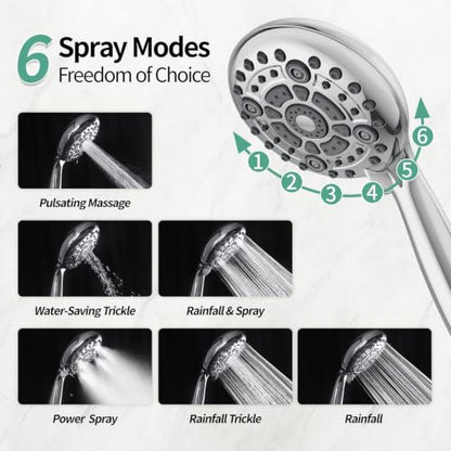 SR SUN RISE Rain Shower Faucet Set - 10 Inch Rain Shower Head with Handheld & Slide Bar Combo Set - Bathroom Wall Mounted Shower Faucet with Valve - Polished Chrome - color: Polished Chrome