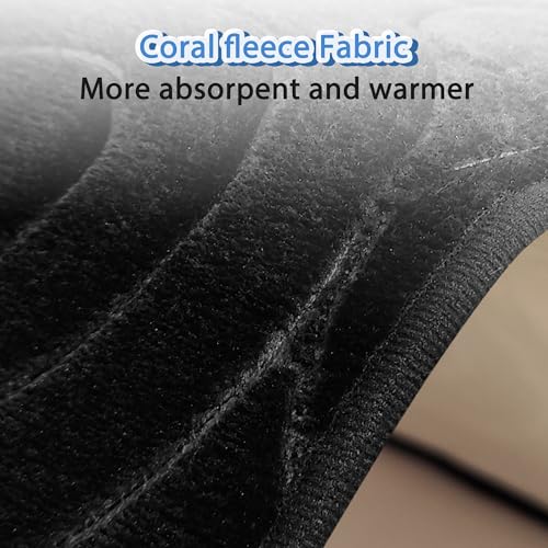 Bathroom Rug Sets 3 Piece, Memory Foam Non Slip Bathroom Rug, Toilet Rugs U Shaped Washable, Soft Absorbent Bath Mats for Bedroom, Kitchen, Black