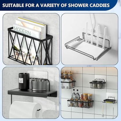 6 Pack Shower Caddy Adhesive Replacement, Clear Adhesive Hooks | Waterproof Clear Shower Hooks in 1-Hook and 3-Hook Styles for Shower Caddies, Shelves, Soap Holders and Kitchen Racks. - color: Clear 1 hooks & 3 hooks-6Pack