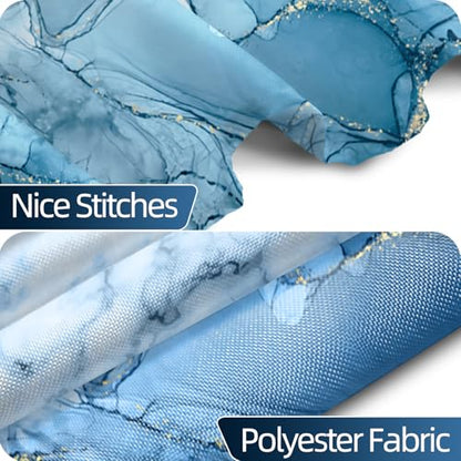 Light Blue Marble Stall Waterproof Shower Curtain 36x72 inches | RV Small Shower Curtain Set for Bathroom, Abstract Modern, Machine Washable, Easy to Install with Hooks, Ombre Light Blue - color: Light Blue, size: 36"W x 72"L (Pack of 1)