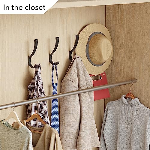 Coat Hanger Hooks Wall Mount - Backpack Hooks,Metal Wall Hooks For Hanging Heavy Duty,Screw In Hooks For Hanging Clothes,Black Coat Hooks For Wall,Purse Hanger For Wall,Wall Mounted Bag Hooks (6 Pack) - size: 6 Pack