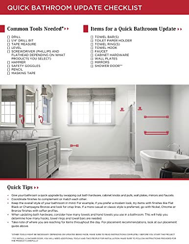 Delta Toilet Paper Holder | Spring Loaded | Brushed Nickel | Wall Mount | EsatoBathroom Accessories