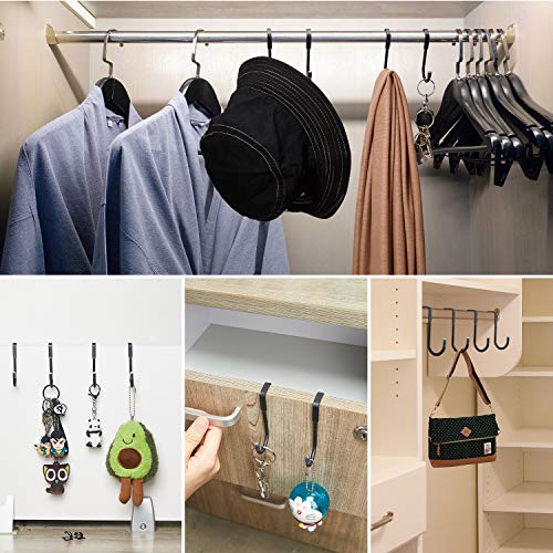 Patelai 8 Pcs Over Cabinet Hook Double S Shaped Cabinet Drawer Hanger Hook Durable Metal Heavy Duty Hooks for Kitchen, Closet, Bathroom, Drawer, Wardrobe Door, to Hang Bags, Clothes, Towels, Key