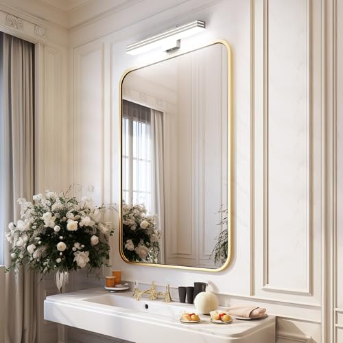 Ralbay 24inch Brushed Nickel Vanity Light with 5 Color Temperature (2700K-6000K) Dimmable Acrylic Metal 24W LED Modern Bathroom Vanity Light Bar - color: Brushed Nickel, size: 24 inch