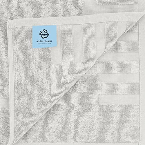 White Classic Luxury Bath Mat Floor Towel Set - Absorbent Cotton Hotel Spa Shower/Bathtub Mats [Not a Bathroom Rug] 22"x34" | 2 Pack | Silver - color: 06: Silver