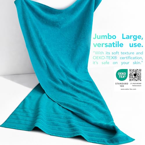 American Soft Linen 100% Cotton Luxury Turkish Towels, 35x70 XL Bath Sheet | Soft Absorbent Quick Dry OEKO Tex Standard 100 Certificated Durable Machine Washable Premium Hotel Quality - color: Aqua Blue, size: 1 Piece set