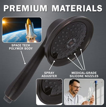 Massage & Mist Hand Shower Kit - 2.5 GPM - Oil-Rubbed Bronze | 6 Function, High Pressure, Adjustable Handheld Showerhead with Hose and Mount, Easy Install for Boosting Low Water Flow - color: Oil Rubbed Bronze, size: 2.5 GPM