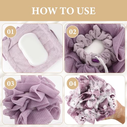 6 PCS Soap Bar Loofah, 2 in 1 Loofah Cloth Soap Bar Holder, Remove Cuticle for Smooth Skin, Exfoliating Bath Sponge with Drawstring for Bath Shower