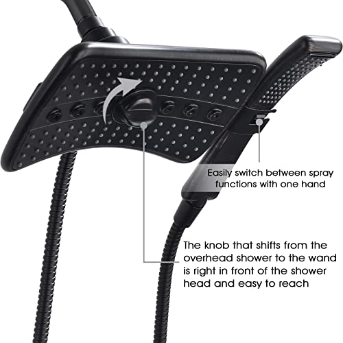BRIGHT SHOWERS High Pressure Shower Head with Handheld, Oil Rubbed Bronze Dual Showerhead Combo with Rainfall Spray, Detachable Hand Held Shower, 60" Stainless Steel Hose - color: Oil Rubbed Bronze, size: 2.5 Gallon Per Minute