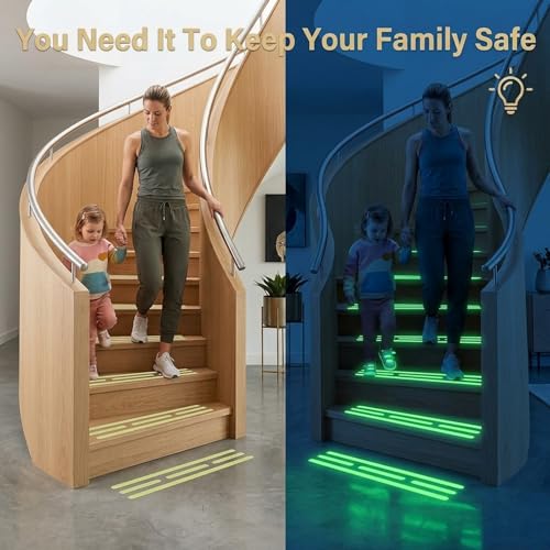 24-Piece Luminous Anti-Slip Stickers - Waterproof, Self-Adhesive Safety Decals for Stairs, Floors, Ladders, Boats, Swimming Pools, and Bathrooms - color: Fluorescence
