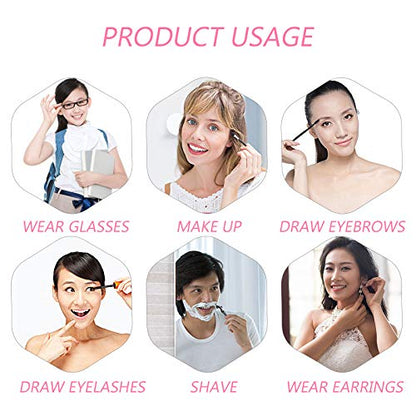 SOLUSTRE Magnifying Led Lighted Makeup Mirror Suction Cup Portable Vanity Mirror for Bathroom and Travel Compact Design for Easy Carrying and Natural Lighting