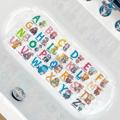 Cute Cartoon Non-Slip Bath Mat for Tub - Anti-Slip Kids Bathtub Mat, Slip-Resistant Shower Mat for Bathroom Safety, 35 X 15.3 Inch, Easy to Clean (Animals) - color: Animals