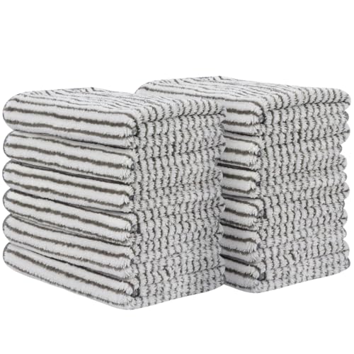 Microfiber Face Towels Soft Washcloths 12Inch x 12Inch 12 Pack Stripe | Highly Absorbent Face Cloth,Feel Fingertip Towels,Multi-Purpose Wash Cloths for Bathroom, Gym, Hotel, Spa - color: Stripe 12pack