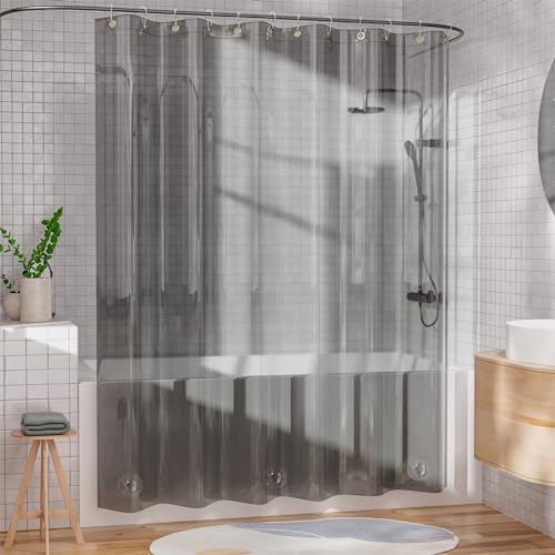 AmazerBath Shower Curtain Liner, 100% EVA Luxury Soft Clear Grey Heavy Duty Shower Curtain and Liner 2-in-1, 72x72 Plastic Weighted Bathroom Shower Curtain, 12 Rustproof Grommets & Heavyweight Stones - color: Rainbow Heroism, size: 72"W x 72"L (Pack of 1)