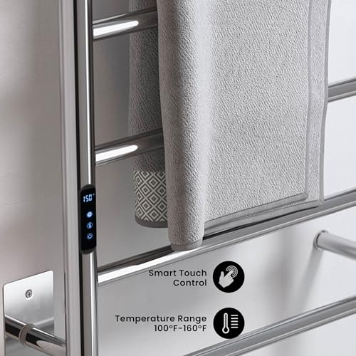Swiss Madison Ivy 8-Bar Electric Towel Warmer Heated Towel Racks for Bathroom in Chrome - color: Chrome