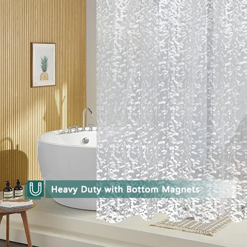 Shower Curtain Liner, 100% Waterproof Eva Shower Curtains with 3 Duty Heavy Bottom Magnets and 12 Rust Proof Grommets, 72x72 Weighted Shower Liner for Shower Stall, Bathtubs - color: Crushed Stone Texture
