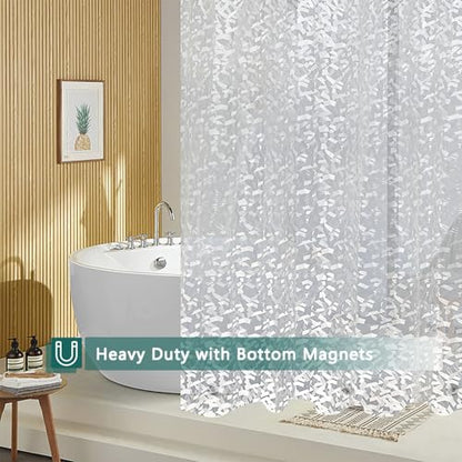 Shower Curtain Liner, 100% Waterproof Eva Shower Curtains with 3 Duty Heavy Bottom Magnets and 12 Rust Proof Grommets, 72x72 Weighted Shower Liner for Shower Stall, Bathtubs - color: Crushed Stone Texture