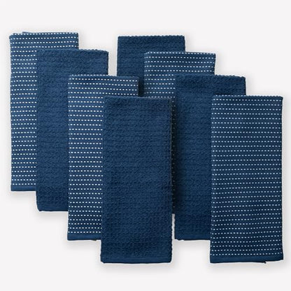 Thyme and Sage 100% Cotton Turkish Kitchen Hand Towels, Blueberry, 8 Pack | Premium Materials, 16"x26", Made in Turkey, Ultra Absorbent, 350 GSM - color: Blueberry, size: Pack of 8
