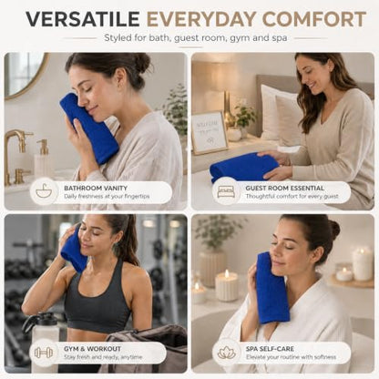 Ameri-Homes Navy Blue Washcloths Pack of 10, 100% Ring Spun Cotton | Soft Face Towel, Highly Absorbent 100% Ring Spun Cotton, 488 GSM Quick-Dry, 12.5 x 12.5 In, Wash Cloths for Bath Gym Spa - color: Navy Blue