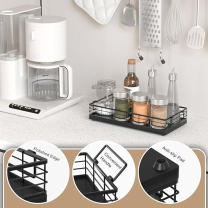 Toilet Paper Basket, 13 Inch Bathroom Toilet Tank Basket with Handles Black | Bathroom Basket, Back of Toilet Basket, Toilet Tank Tray, Toilet Organizer for Toilet Paper Storage, Toiletries & Essentials - color: Black