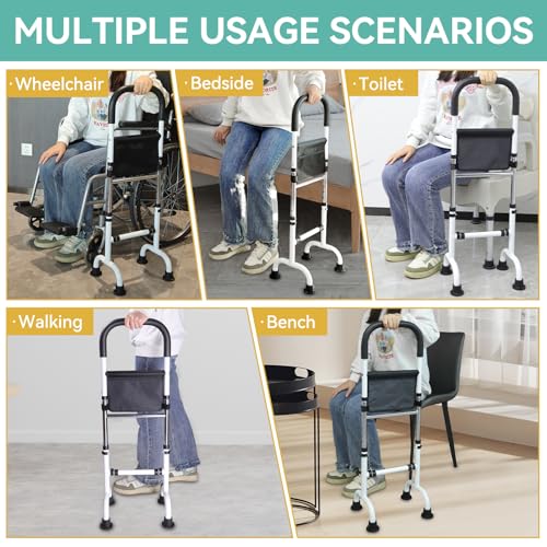 Stand Assist Aid for Elderly, Adjustable Safty Mobility Aids Rail for Couch Chair Toilet, Non-Slip Standing Assist Device with Heavy-Duty Steel Frame, Sit to Stand Support for Seniors