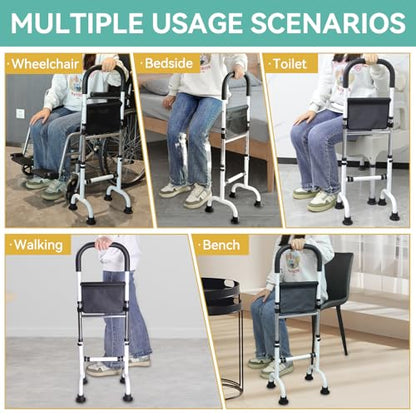 Stand Assist Aid for Elderly, Adjustable Safty Mobility Aids Rail for Couch Chair Toilet, Non-Slip Standing Assist Device with Heavy-Duty Steel Frame, Sit to Stand Support for Seniors