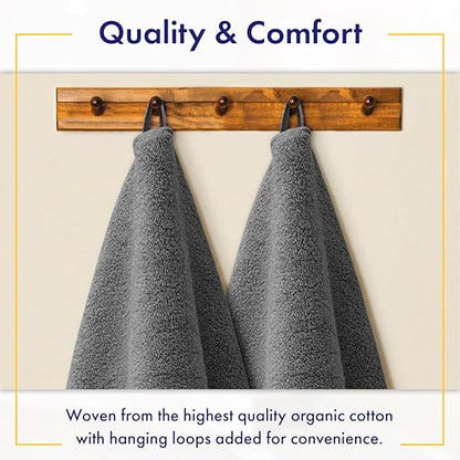 100% Organic Luxury Bath Sheets - GOTS Certified - Extra Large 35x70 Inches (Pack of 2) Zero-Twist, Long-Staple Cotton Bath Sheet Set (Granite Grey) - color: Granite Grey, size: 2pc Bath Sheets