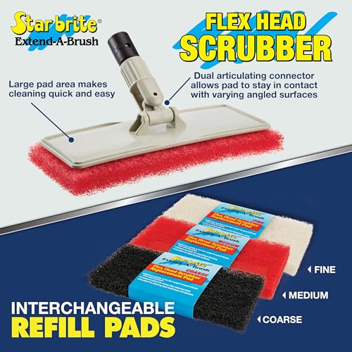 STAR BRITE Flex Head Scrubber with Red Medium Scrub Pad - color: Flex Head Scrubber W/Red Pad