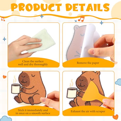 Yaomiao 24 Pcs Non Slip Bathtub Stickers Anti Slip Shower Stickers Cute Axolotl Duck Capybara Frog Decals Threads Adhesive Appliques with Scraper for Safety Bathroom Tubs Shower Floor Stairs - style: Cute