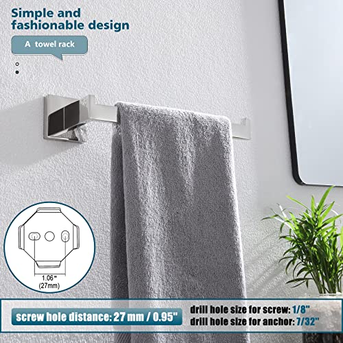KOKOSIRI Towel Bar Shiny Chrome Hand Towel Ring Holder for Bathroom Kitchen Hardware Wall Mounted, Polished Stainless Steel, B3003CH - color: Polished Chrome