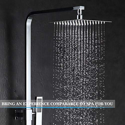 Voolan Rain Shower head, High Pressure Shower Head Made of 304 Stainless Steel, Relaxed Shower Experience Even at Low Water Flow and Pressure (8" Chrome) - color: Chrome, size: 8 Inch