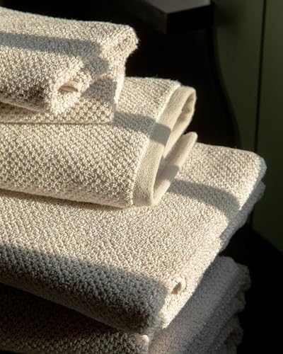 Cozy Earth Nantucket 60% Cotton 40% Viscose from Bamboo Bath Sheet | 600 GSM Plush and Fast-Drying with Rice Weave Pattern, 2 Pack 40" x 65" Luxury Bath Sheet, Sand - color: Heathered Sand, size: Bath Sheet