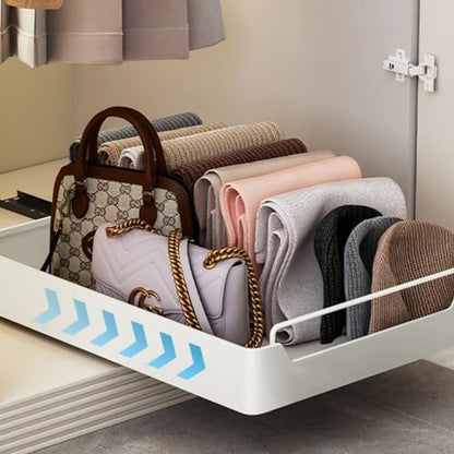 Garvee 15.7'' Pull Out Cabinet Organizer Fixed with Adhesive Durable Film,Sliding Drawers for Cabinets,No Drilling Required-Stainless Steel Material,Can Be Used for Cabinets, Bathroom Sinks - color: White