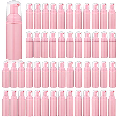 35 Pack 2 oz Foam Pump Bottles, Refillable Soap Dispenser, Daily Use | Pink foam pump bottle for diluted liquid soap, facial cleanser, body wash, shampoo, bathroom, kitchen, vanity and travel use - color: Pink