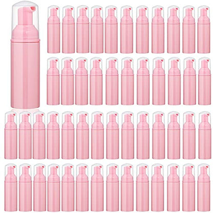 35 Pack 2 oz Foam Pump Bottles, Refillable Soap Dispenser, Daily Use | Pink foam pump bottle for diluted liquid soap, facial cleanser, body wash, shampoo, bathroom, kitchen, vanity and travel use - color: Pink