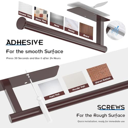 Paper Towel Holder Under Cabinet No Drilling, Self Adhesive Paper Towel Holder Wall Mount for Kitchen Rack, Under Counter Napin Holder No Drill, RV, 304 Stainless Steel, Oil Rubbed Bronze - color: Bronze