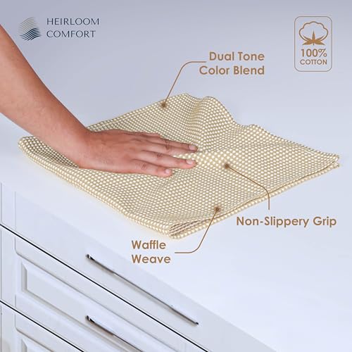 5 Pack 100% Cotton Dual Tone Waffle Weave Kitchen Towels, 16x26 Inch, Super Absorbent, Fast Dry Dishcloth Set, Soft and Durable, Beige - color: Beige, size: 16 x 26 - Pack of 5