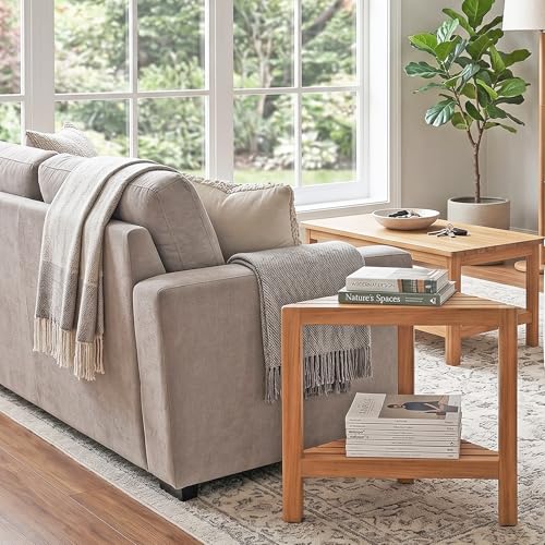 Asta Aris Solid Teak Indoor Outdoor Shower/Bath/Spa Corner Stool with Shelf, Fully Assembled, TB-011A