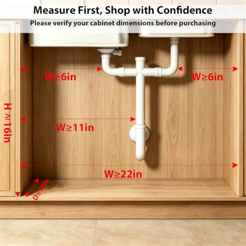 Upgraded Under Sink Organizer, 2 Tier Pull Out Kitchen Cabinet Organizer Metal Slide Out Bathroom Organizers and Storage Makeup Drawer Organizer for Office Bedroom Restroom Livingroom, 1 Pack
