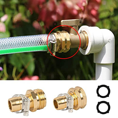 Hourleey Garden Hose Repair Connector with Clamps, Fit for 3/4" or 5/8" Garden Hose Fitting, Male and Female Hose Adapter Water Hose Repair Kit, 3 Set - size: 3-Set