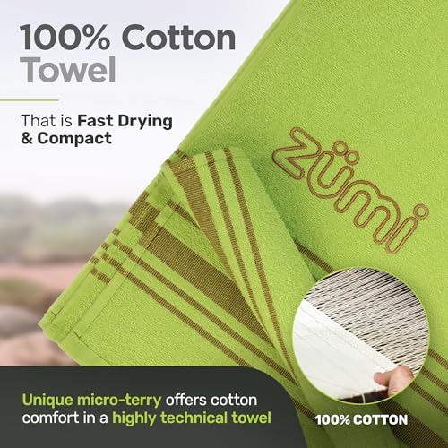 100% Cotton Quick Dry Travel Towel - Soft, Thin, Compact, Highly Absorbent, Lightweight Camping Towel for Beach, Gym, Bath, Shower, Swimming, Dorm, RV - Green - color: Green Large