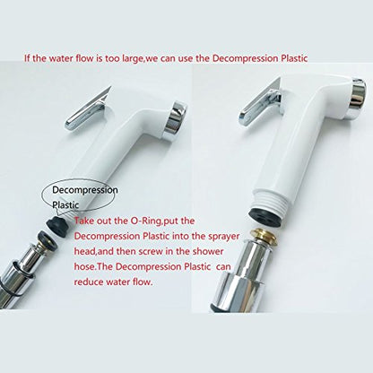LikeHome Bidet Sprayer for Toilet - Cloth Diaper Sprayer Shattaf Handheld Bidet Rinse Spray Head - White (Without T-Adapter)