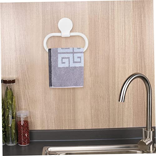 Self-Adhesive Towel Ring for Bathroom and Kitchen No Drilling Required Abs Material Modern Design Easy Installation White Towel Holder for Towels and More