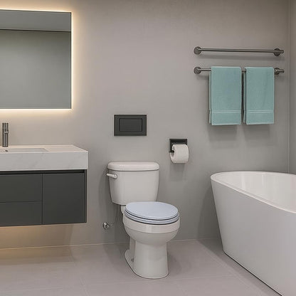 Toilet Seat, Slow Close, Soft Touch, Ultra-Smooth Matte Finish (No Orange-Peel Texture), Premium Moulded Wood, Quick Release, PIKLiDS (Gray, Round) - color: Gray, size: Round