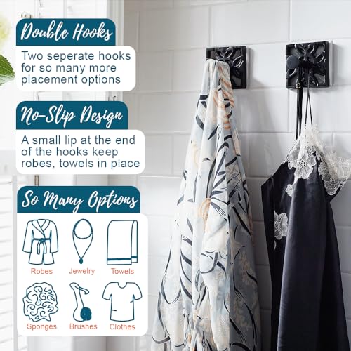 Autumn Alley 5 PC Matte Black Modern Bathroom Accessories Set, Wall Mounted - Towel Rack, Hand Towel Ring, Industrial Toilet Paper Holder, and 2 Towel Robe Hook for Bathroom Hardware Set - color: Black