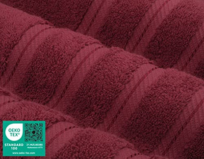 American Soft Linen 100% Cotton Luxury Turkish Towels, 6 Piece Towel Set | Soft Absorbent Quick Dry OEKO Tex Standard 100 Certificated Durable Machine Washable Premium Hotel Quality - color: Bordeaux Red